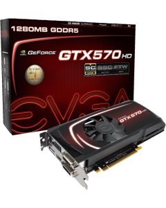 EVGA GeForce GTX 570 HD Superclocked 1280 MB GDDR5 PCI Express 2.0 2DVI/HDMI/Display Port SLI Ready Graphics Card, 012-P3-1573-KR